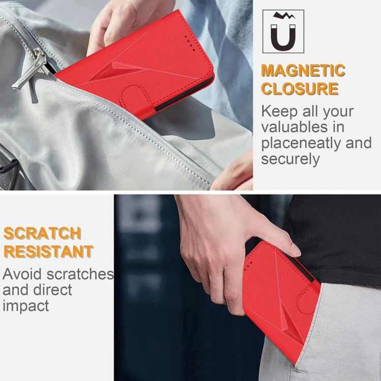 For Samsung Galaxy S25 Ultra 5G Triangle Pattern Buckle Clasp Leather Phone Case(Red) - Galaxy S25 Ultra 5G Cases by PMC Jewellery | Online Shopping South Africa | PMC Jewellery | Buy Now Pay Later Mobicred