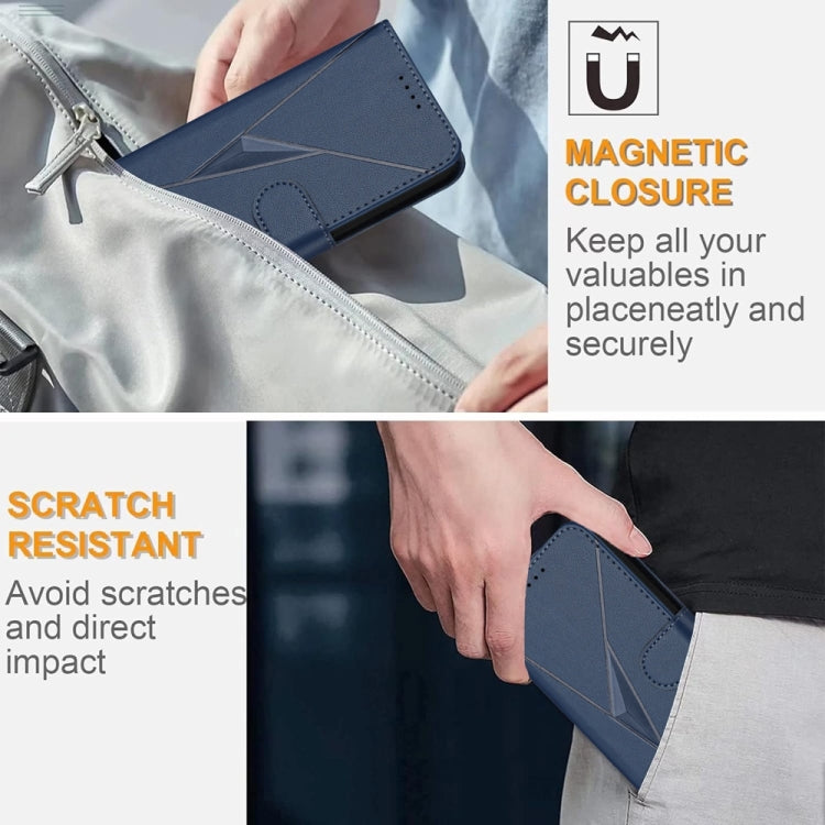 For Samsung Galaxy S25 Ultra 5G Triangle Pattern Buckle Clasp Leather Phone Case(Royal Blue) - Galaxy S25 Ultra 5G Cases by PMC Jewellery | Online Shopping South Africa | PMC Jewellery | Buy Now Pay Later Mobicred