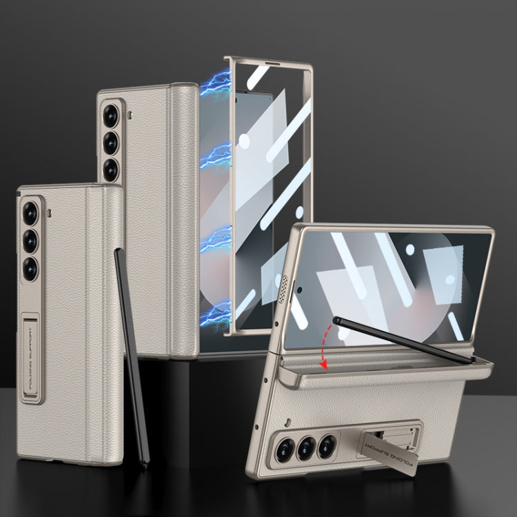 For Samsung Galaxy Z Fold6 GKK Integrated Magnetic Leather Flip Phone Case with Pen Box, Not Included Pen(Titanium Gray) - free shipping - PMC Jewellery - Order now!
