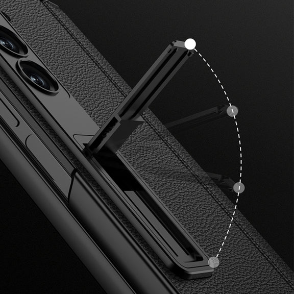 For Samsung Galaxy Z Fold6 GKK Integrated Magnetic Leather Flip Phone Case with Pen Box, Not Included Pen(Black)