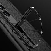 For Samsung Galaxy Z Fold6 GKK Integrated Magnetic Leather Flip Phone Case with Pen Box, Not Included Pen(Carbon Fiber)