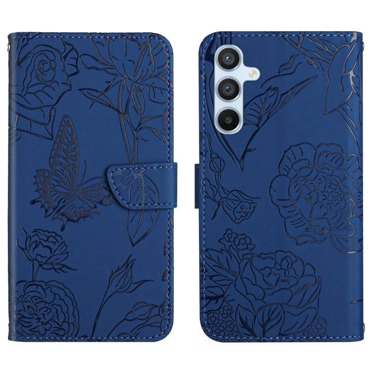For Samsung Galaxy S25+ 5G Skin Feel Butterfly Embossed Flip Leather Phone Case(Blue) - Galaxy S25+ 5G Cases by PMC Jewellery | Online Shopping South Africa | PMC Jewellery | Buy Now Pay Later Mobicred