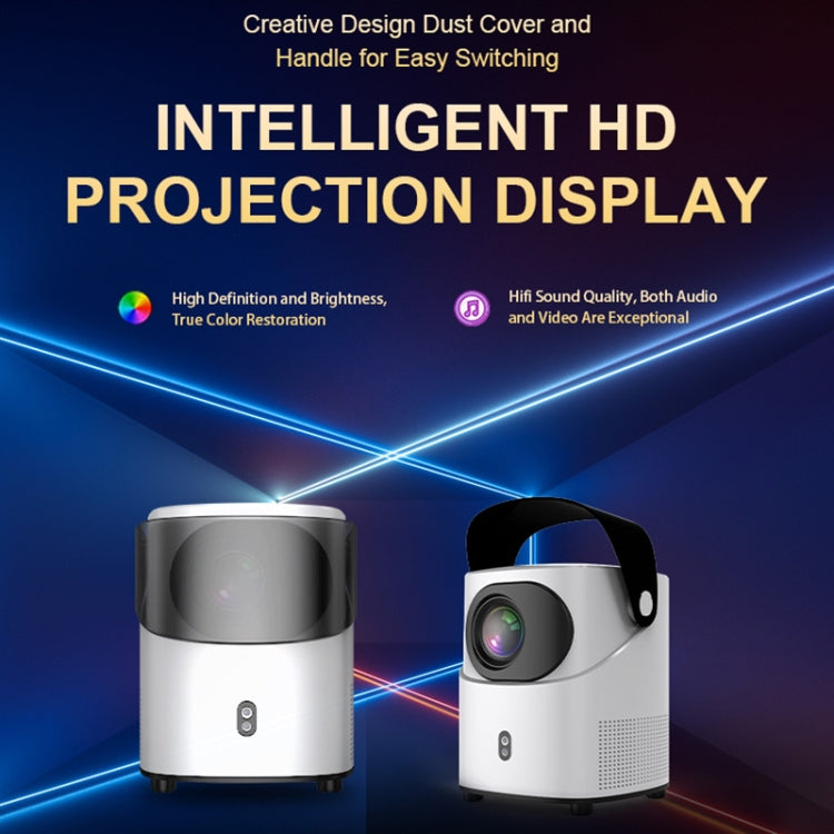T-2 1920 x 1080P 240ANSI HiSilicon 352 Android 9.0 Portable Projector, UK Plug(White) - LED Projector by PMC TechLife | Online Shopping South Africa | PMC TechLife | Buy Now Pay Later Mobicred