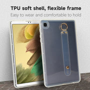 For Samsung Galaxy Tab S9 / S8 / S7 Wristband Holder PC Hybrid TPU Soft Tablet Case(Transparent)
