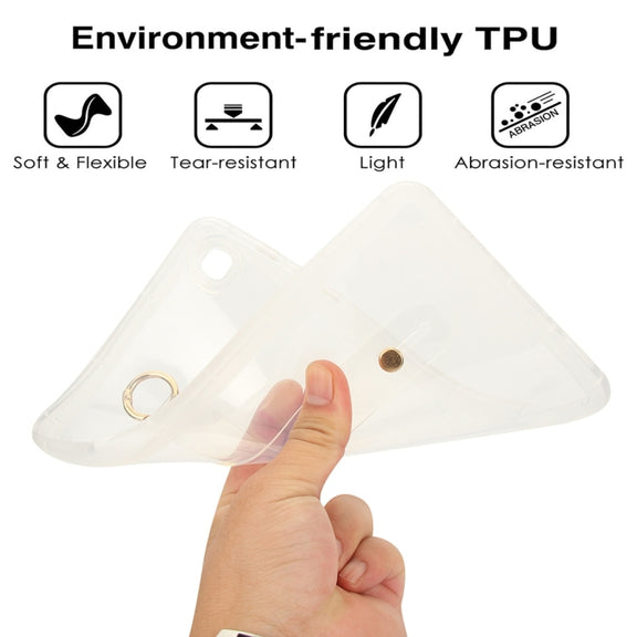 For Samsung Galaxy Tab S9 / S8 / S7 Wristband Holder PC Hybrid TPU Soft Tablet Case(Transparent)