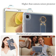 For Samsung Galaxy Tab S9 / S8 / S7 Wristband Holder PC Hybrid TPU Soft Tablet Case(Transparent)