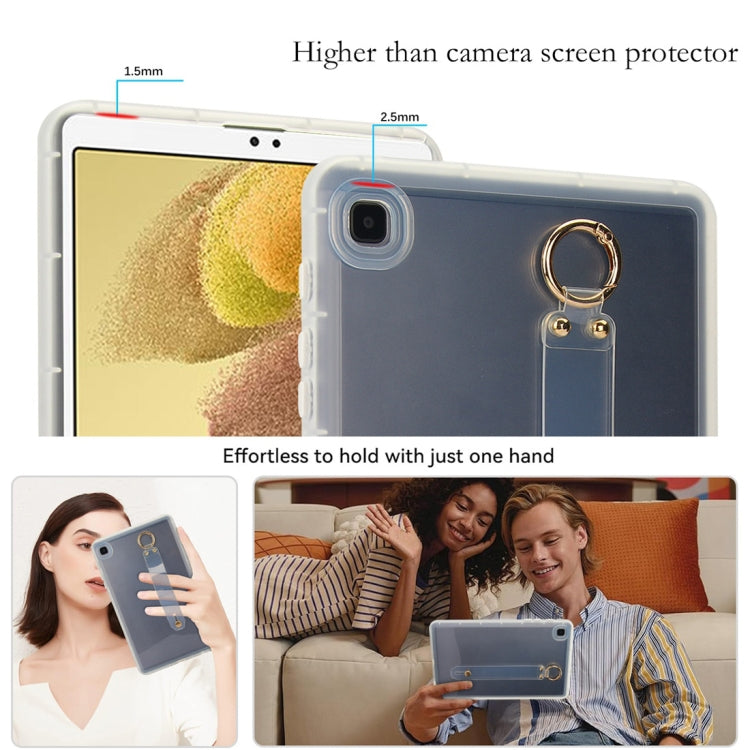 For Samsung Galaxy Tab S9 / S8 / S7 Wristband Holder PC Hybrid TPU Soft Tablet Case(Transparent)