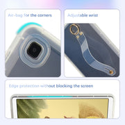 For Samsung Galaxy Tab S9 / S8 / S7 Wristband Holder PC Hybrid TPU Soft Tablet Case(Transparent)