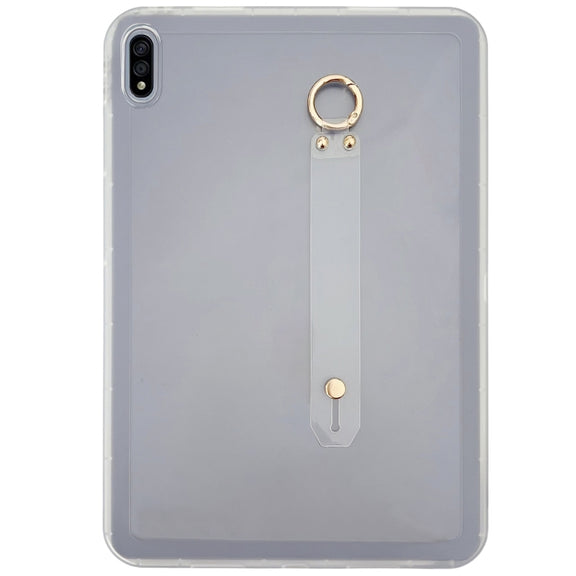 For Samsung Galaxy Tab S9 / S8 / S7 Wristband Holder PC Hybrid TPU Soft Tablet Case(Transparent)