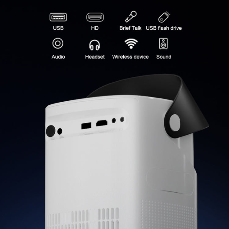 TS-2 1920 x 1080P 240ANSI HiSilicon 352 Android 9.0 Telescopic Projector, US Plug(White) - LED Projector by PMC TechLife | Online Shopping South Africa | PMC TechLife | Buy Now Pay Later Mobicred
