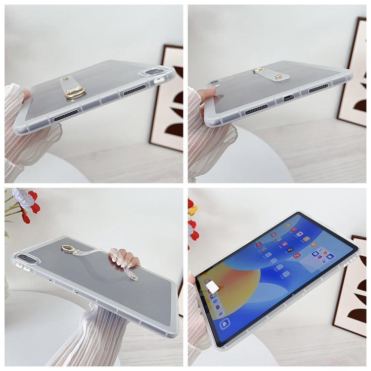 For Huawei MatePad Air 2024 Wristband Holder PC Hybrid TPU Soft Tablet Case(Pink) - Huawei by PMC Jewellery | Online Shopping South Africa | PMC Jewellery | Buy Now Pay Later Mobicred