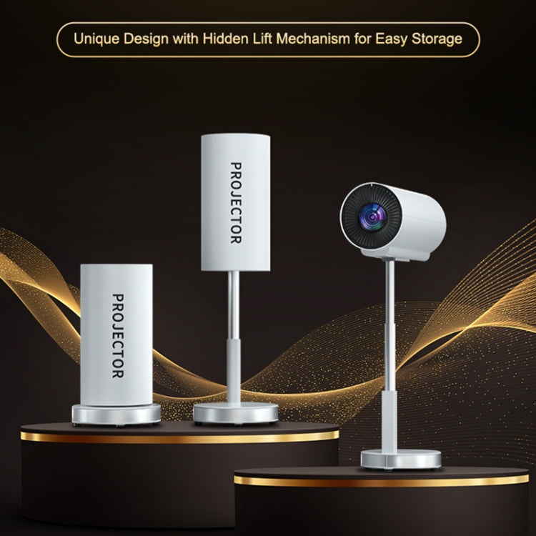 TS-3 1280x720P 260ANSI HiSilicon 352 Android 9.0 Telescopic Projector, UK Plug(White) - LED Projector by PMC TechLife | Online Shopping South Africa | PMC TechLife | Buy Now Pay Later Mobicred