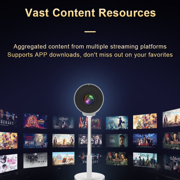 TS-3 1280x720P 260ANSI HiSilicon 352 Android 9.0 Telescopic Projector, UK Plug(White) - LED Projector by PMC TechLife | Online Shopping South Africa | PMC TechLife | Buy Now Pay Later Mobicred