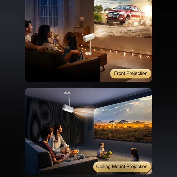 TS-3 1280x720P 260ANSI HiSilicon 352 Android 9.0 Telescopic Projector, US Plug(White) - LED Projector by PMC TechLife | Online Shopping South Africa | PMC TechLife | Buy Now Pay Later Mobicred