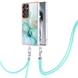 For Samsung Galaxy S25 Ultra 5G Electroplating Marble Dual-side IMD Phone Case with Lanyard(Green 003) - Galaxy S25 Ultra 5G Cases by PMC TechLife | Online Shopping South Africa | PMC TechLife | Buy Now Pay Later Mobicred