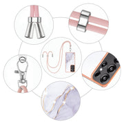 For Samsung Galaxy S25 Ultra 5G Electroplating Marble Dual-side IMD Phone Case with Lanyard(White 006)