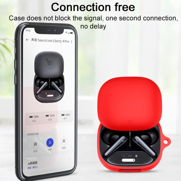For Anker Soundcore Liberty 4 Pro Wireless Earphone Silicone Protective Case(Dark Blue)