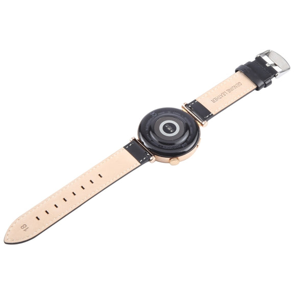 18mm Silver Steel Buckle Genuine Leather Watch Band Wristband(Black)