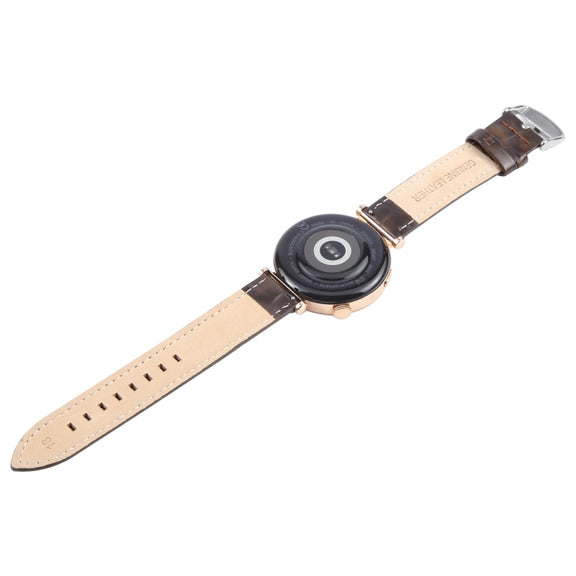 22mm Silver Steel Buckle Genuine Leather Watch Band Wristband(Coffee)