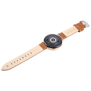 22mm Silver Steel Buckle Genuine Leather Watch Band Wristband(Brown)