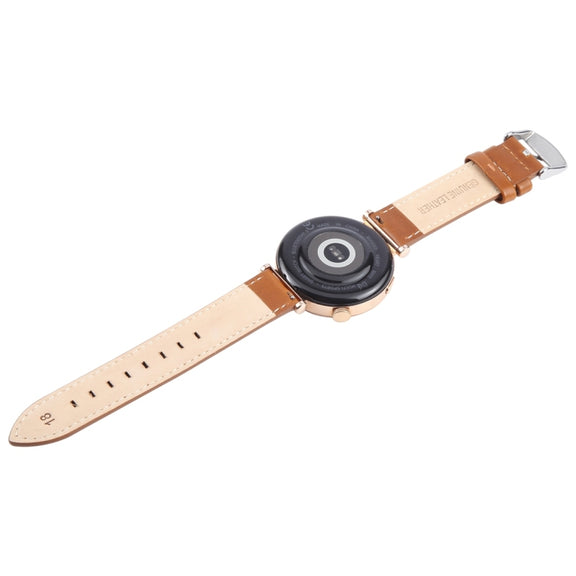 22mm Silver Steel Buckle Genuine Leather Watch Band Wristband(Brown)