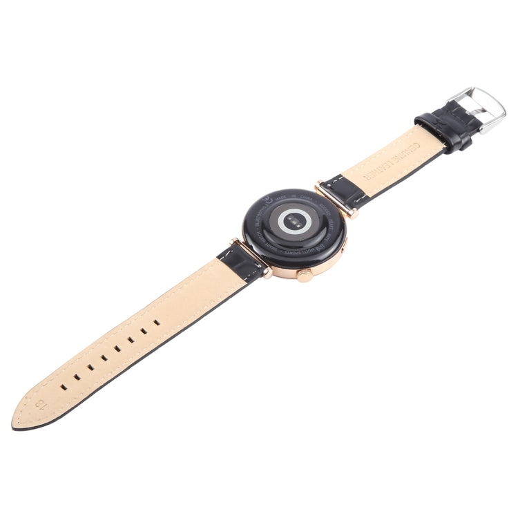 22mm Silver Steel Buckle Genuine Leather Watch Band Wristband(Bamboo Black)
