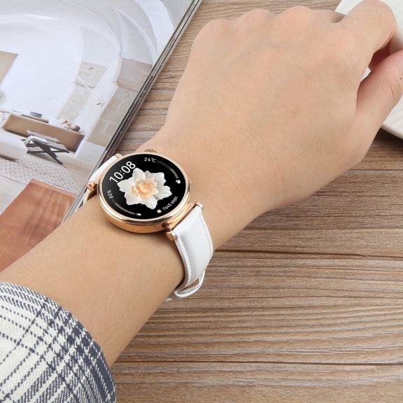 18mm Silver Steel Buckle Genuine Leather Watch Band Wristband(Black)