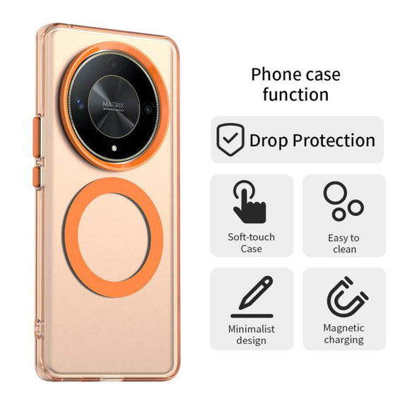For Honor Magic6 Lite 5G Candy Magsafe PC Hybrid TPU Phone Case(Orange)