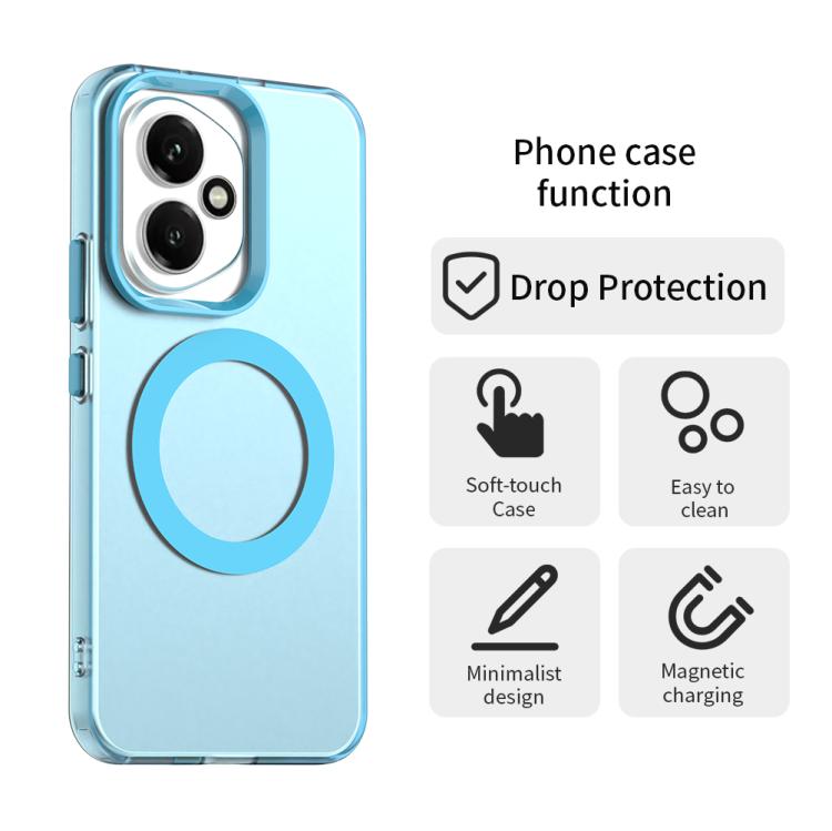 For Honor 400 Global 156.5mm Candy Magsafe PC Hybrid TPU Phone Case(Blue)