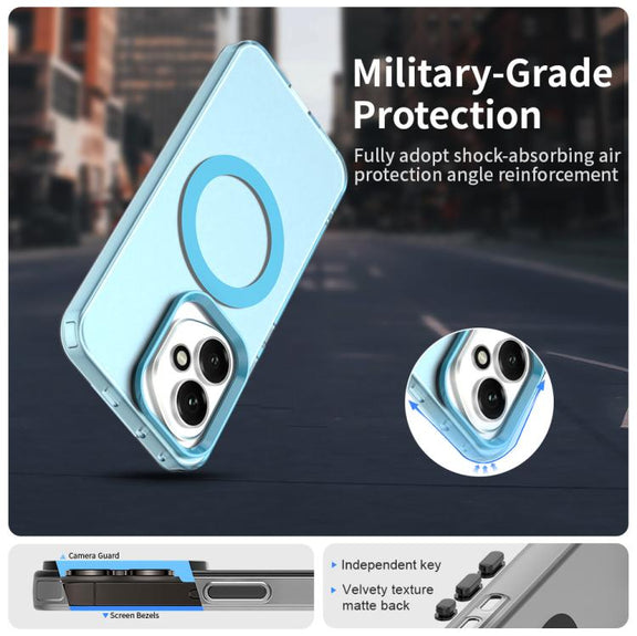 For Honor 400 Global 156.5mm Candy Magsafe PC Hybrid TPU Phone Case(Blue)