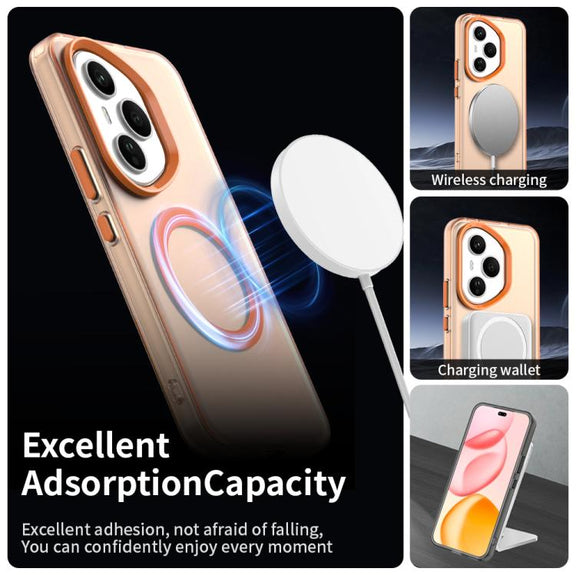 For Honor 400 Pro Global 160.8mm Candy Magsafe PC Hybrid TPU Phone Case(Orange)