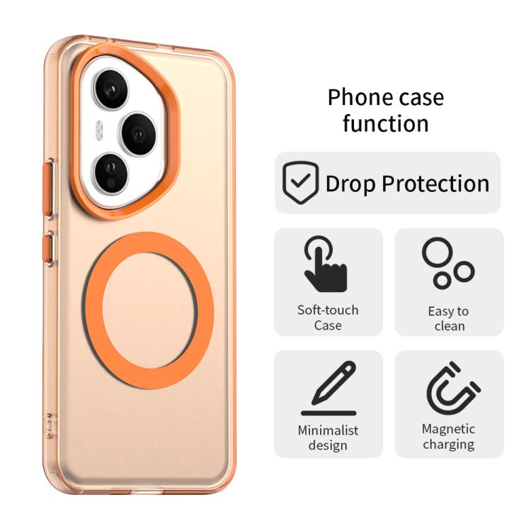 For Honor 400 Pro Global 160.8mm Candy Magsafe PC Hybrid TPU Phone Case(Orange)