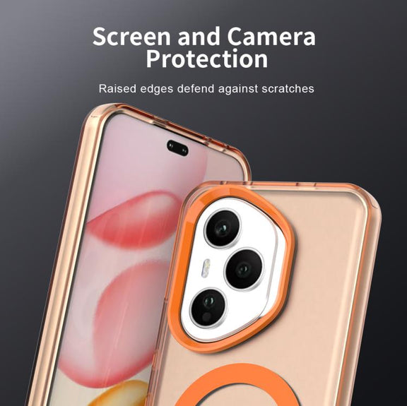 For Honor 400 Pro Global 160.8mm Candy Magsafe PC Hybrid TPU Phone Case(Orange)