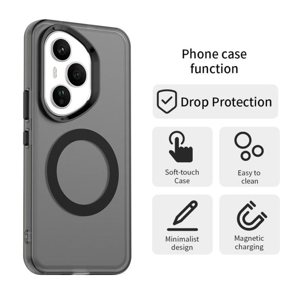 For Honor 400 Pro Global 160.8mm Candy Magsafe PC Hybrid TPU Phone Case(Black)