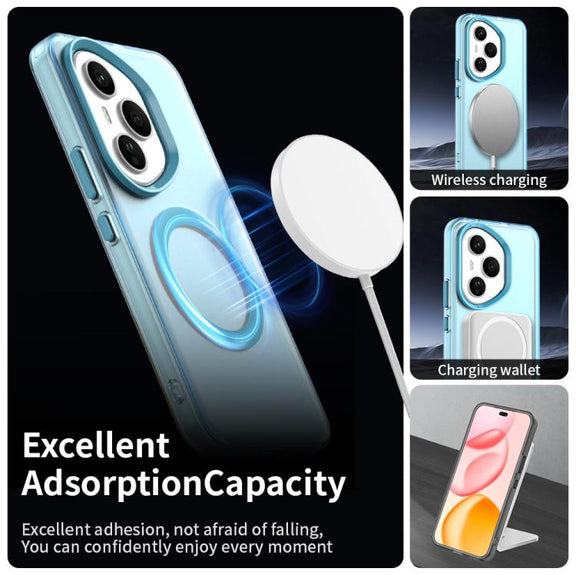 For Honor 400 Pro Global 160.8mm Candy Magsafe PC Hybrid TPU Phone Case(Blue)