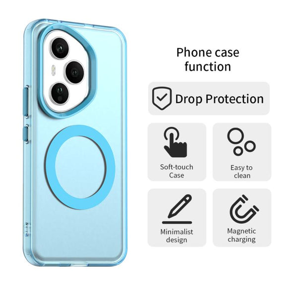 For Honor 400 Pro Global 160.8mm Candy Magsafe PC Hybrid TPU Phone Case(Blue)