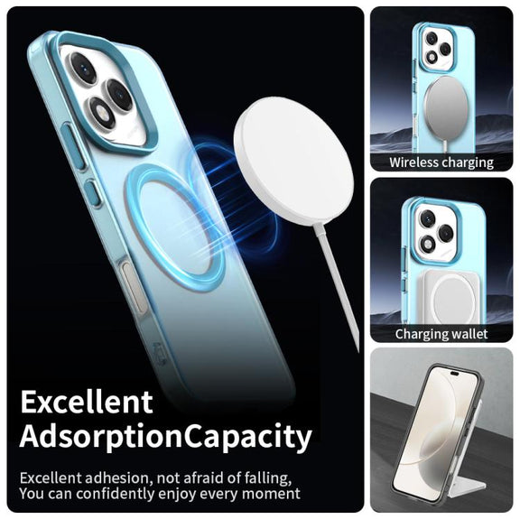 For Honor 400 Lite Global Candy Magsafe PC Hybrid TPU Phone Case(Blue)