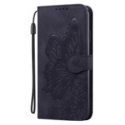 For Samsung Galaxy S25 5G Retro Skin Feel Butterflies Embossing Horizontal Flip Leather Phone Case(Black)