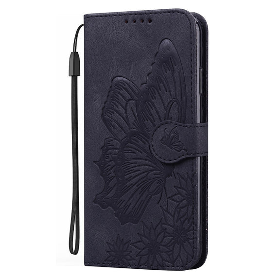For Samsung Galaxy S25 5G Retro Skin Feel Butterflies Embossing Horizontal Flip Leather Phone Case(Black)