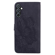 For Samsung Galaxy S25 5G Retro Skin Feel Butterflies Embossing Horizontal Flip Leather Phone Case(Black)