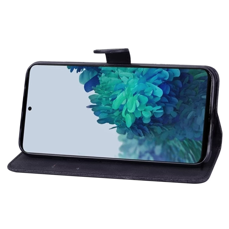 For Samsung Galaxy S25 5G Retro Skin Feel Butterflies Embossing Horizontal Flip Leather Phone Case(Black)