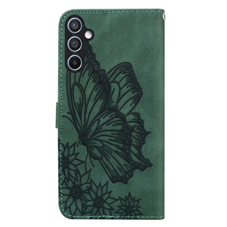 For Samsung Galaxy S25 5G Retro Skin Feel Butterflies Embossing Horizontal Flip Leather Phone Case(Green) - Galaxy S25 5G Cases by PMC TechLife | Online Shopping South Africa | PMC TechLife | Buy Now Pay Later Mobicred
