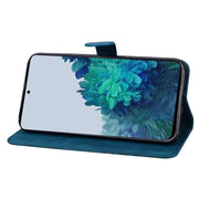 For Samsung Galaxy S25 5G Retro Skin Feel Butterflies Embossing Horizontal Flip Leather Phone Case(Blue)