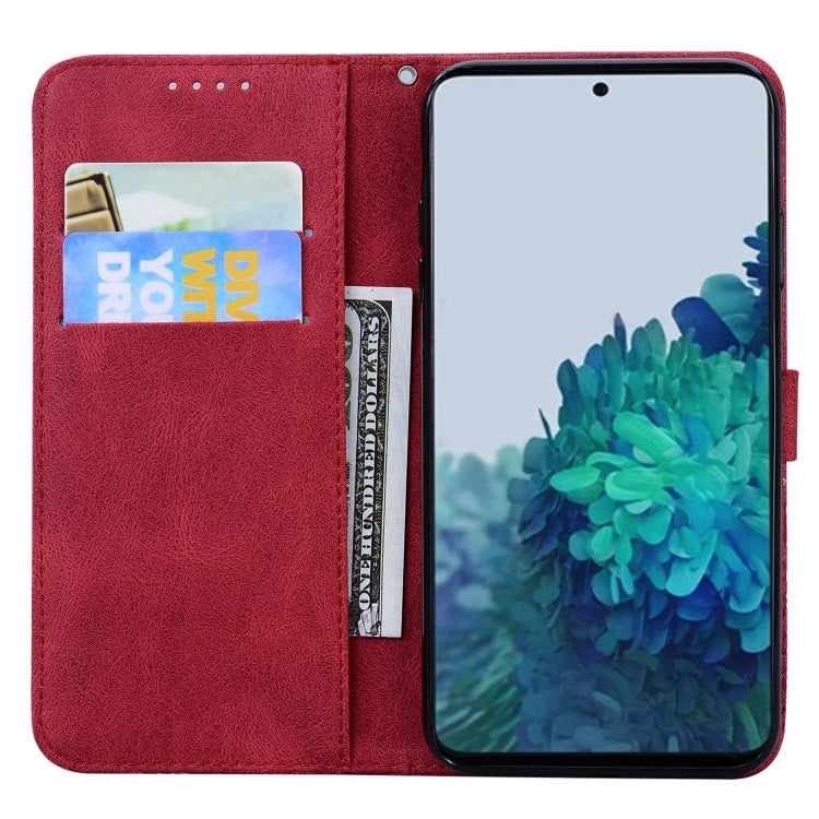 For Samsung Galaxy S25 5G Retro Skin Feel Butterflies Embossing Horizontal Flip Leather Phone Case(Red) - Galaxy S25 5G Cases by PMC TechLife | Online Shopping South Africa | PMC TechLife | Buy Now Pay Later Mobicred