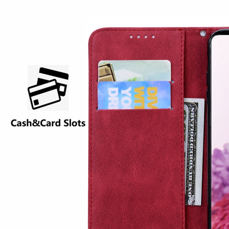 For Samsung Galaxy S25 5G Retro Skin Feel Butterflies Embossing Horizontal Flip Leather Phone Case(Red) - Galaxy S25 5G Cases by PMC TechLife | Online Shopping South Africa | PMC TechLife | Buy Now Pay Later Mobicred