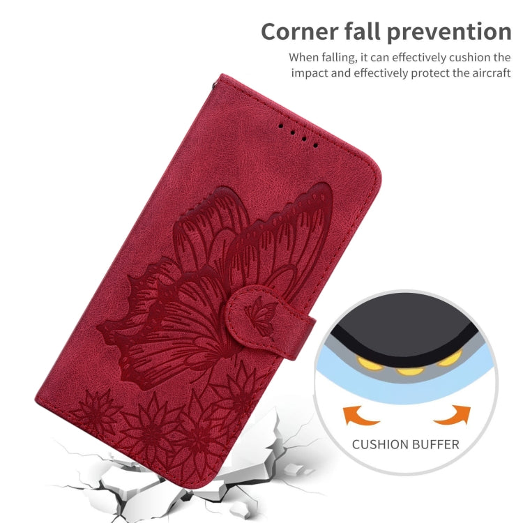 For Samsung Galaxy S25 5G Retro Skin Feel Butterflies Embossing Horizontal Flip Leather Phone Case(Red) - Galaxy S25 5G Cases by PMC TechLife | Online Shopping South Africa | PMC TechLife | Buy Now Pay Later Mobicred