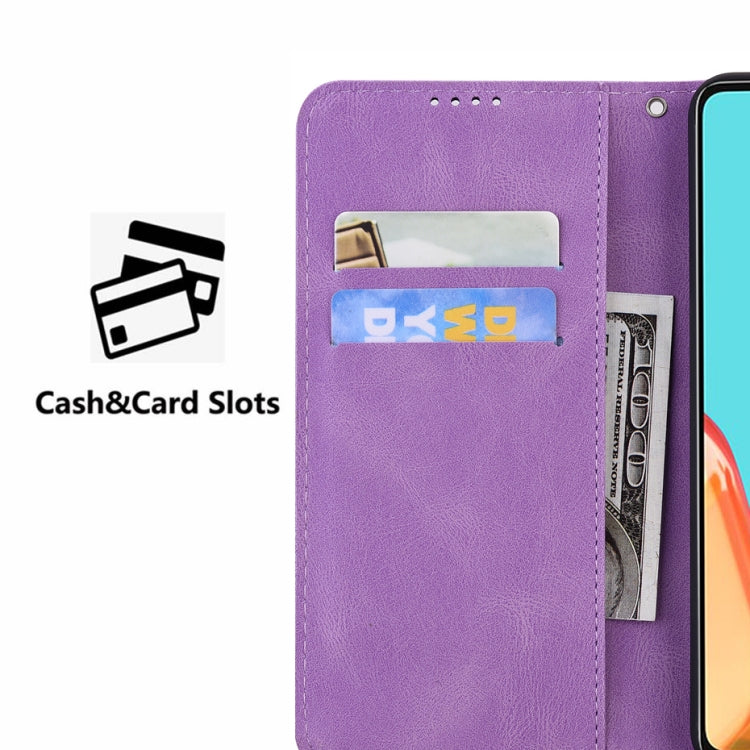 For Samsung Galaxy S25 5G Retro Skin Feel Butterflies Embossing Horizontal Flip Leather Phone Case(Purple)