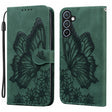 For Samsung Galaxy S25+ 5G Retro Skin Feel Butterflies Embossing Horizontal Flip Leather Phone Case(Green) - Galaxy S25+ 5G Cases by PMC TechLife | Online Shopping South Africa | PMC TechLife | Buy Now Pay Later Mobicred