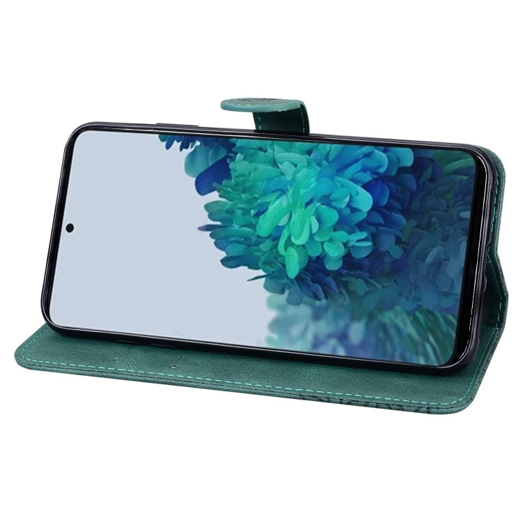 For Samsung Galaxy S25+ 5G Retro Skin Feel Butterflies Embossing Horizontal Flip Leather Phone Case(Green) - Galaxy S25+ 5G Cases by PMC TechLife | Online Shopping South Africa | PMC TechLife | Buy Now Pay Later Mobicred