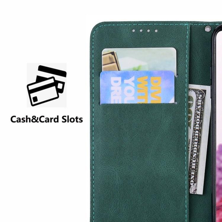 For Samsung Galaxy S25+ 5G Retro Skin Feel Butterflies Embossing Horizontal Flip Leather Phone Case(Green)